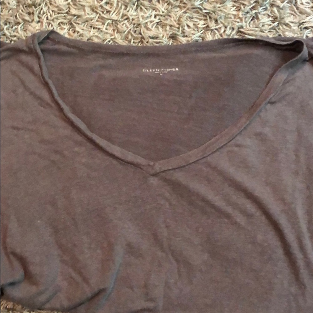 Grey flowy Eileen Fisher tee